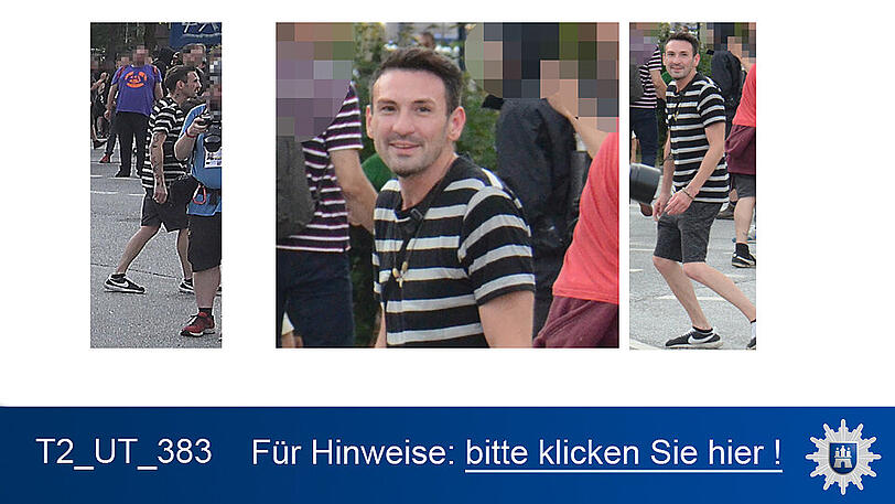 Nach diesen Personen wird öffentlich gefahndet. Die Polizei in Hamburg wird erreicht unter 040/4286-76543.