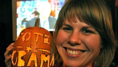 Emily Flechtner hat für die Wahlparty in München sogar einen Obama-Kürbis geschnitzt. Emily Flechtner hat für die Wahlparty in München sogar einen Obama-Kürbis geschnitzt.