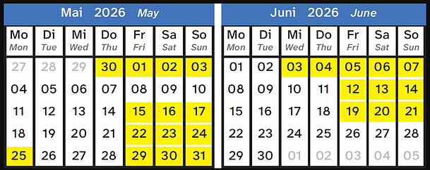 Blick auf den Zeitplan f&uuml;r die anstehende Gleissperrung auf der Linie U5.