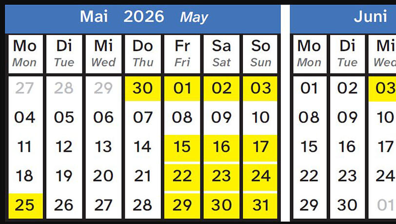 Blick auf den Zeitplan f&uuml;r die anstehende Gleissperrung auf der Linie U5.