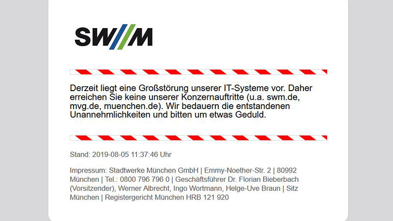 Die Stadtwerke sind von einer massiven IT-Störung betroffen.