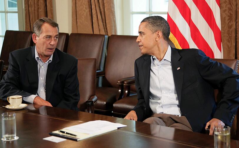 Die beiden werden keine Freunde mehr: John Boehner, Mehrheitsführer der Republikaner im Repräsentantenhaus, und US-Präsident Barack Obama.
