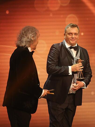 Komiker Hape Kerkeling (r) und Thomas Gottschalk