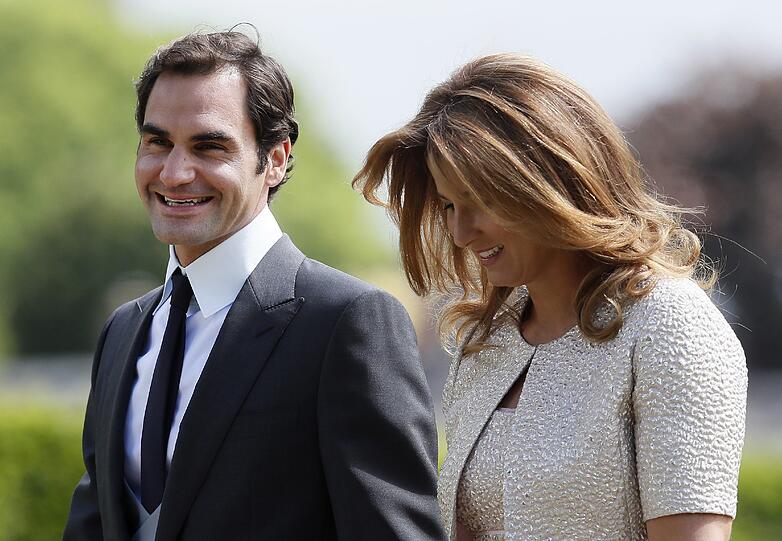 Der Schweizer Tennisprofi Roger Federer und seine Frau Mirka.