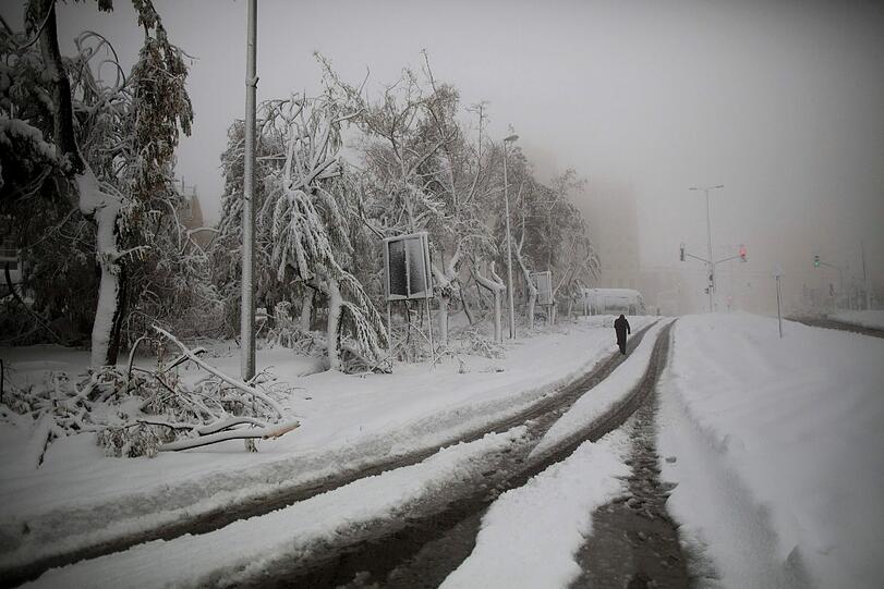 Schneesturm in Israel - Die Bilder