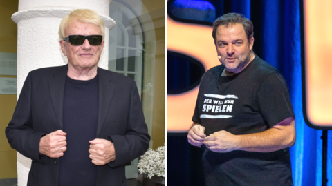 Heino musste einen kleinen Scherz von Martin Rütter über sich ergehen lassen.