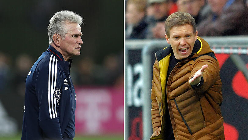 42 Jahre liegen zwischen den beiden: Die geballte Ladung Erfahrung namens Jupp Heynckes (links) gegen den Frischling Julian Nagelsmann. 42 Jahre liegen zwischen den beiden: Die geballte Ladung Erfahrung namens Jupp Heynckes (links) gegen den Frischling Julian Nagelsmann.