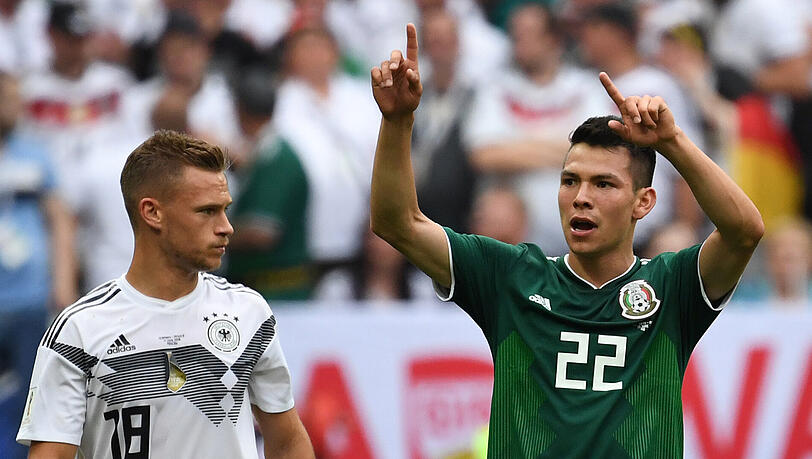 Joshua Kimmich (l.) neben Mexikos Torschützen Hirving Lozano. Joshua Kimmich (l.) neben Mexikos Torschützen Hirving Lozano.