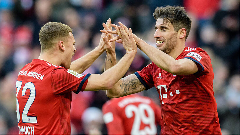 Mit dem FC Bayern in der Bundesliga in der Spur: Joshua Kimmich (li.) und Javi Martinez.