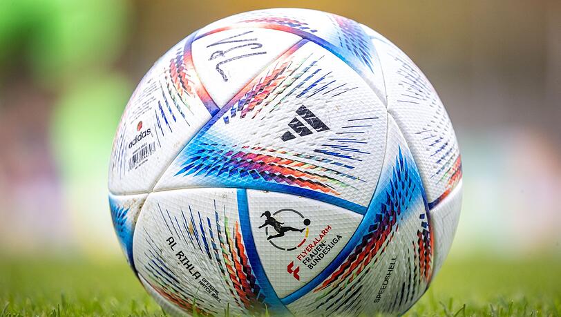 Ein Fußball liegt auf dem Rasen.