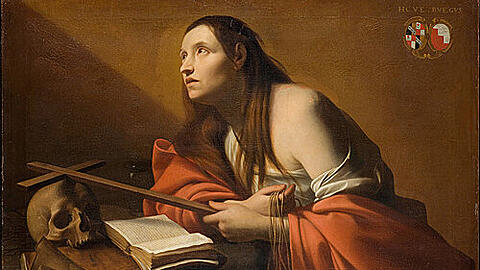 "Die büßende Magdalena" von Ulrich Loth mit nackter Schulter und zersaustem Haar entstand 1630.