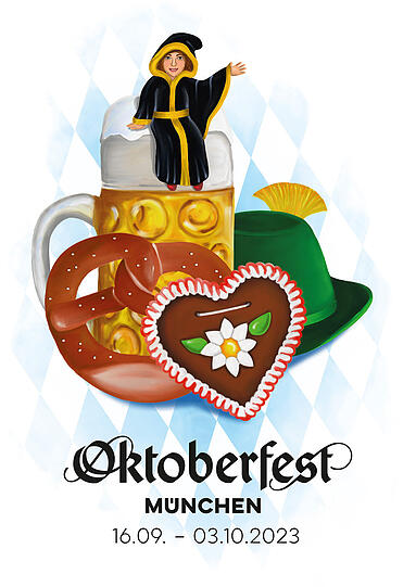 Wie sieht das Oktoberfest-Plakat 2023 aus? 45 Motive stehen zur Auswahl.