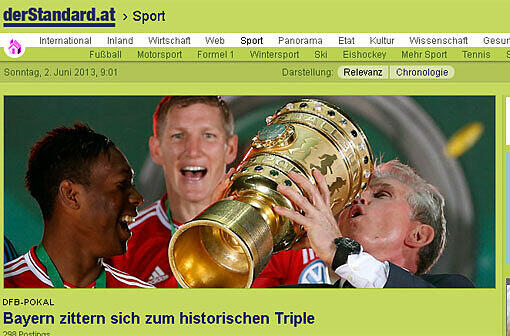 Das schreiben die Websiten der deutschen Zeitungen und Magazine zum DFB-Pokalfinale und dem Triple des FC Bayern München.
