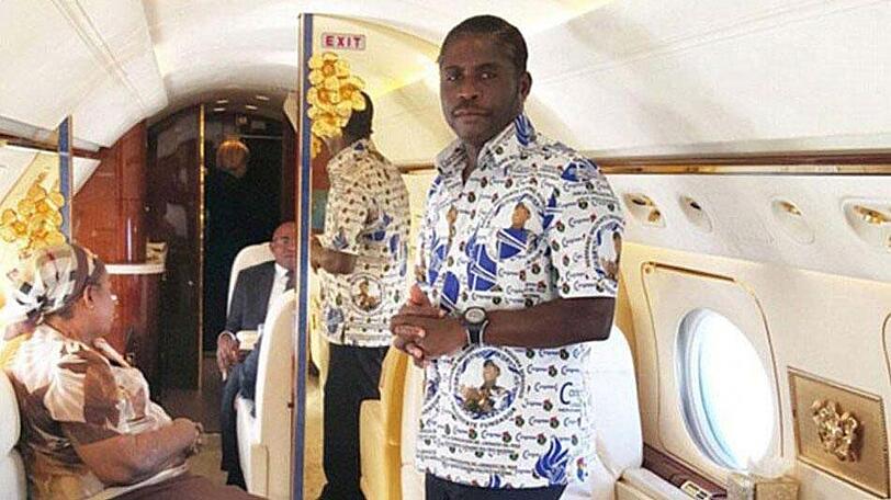 Der Protz-Vizepräsident von Äquatorialguinea, Teodorin Obiang, gibt in sozialen Netzwerken mit seinem verschwenderischen Lebensstil an. Hier im Flugzeug.