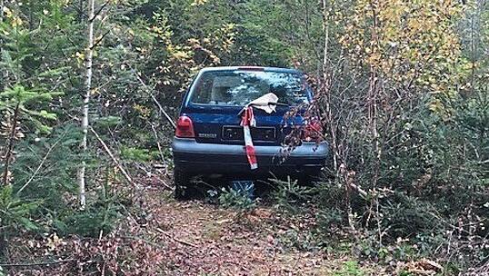 Die Kinder entdeckten im Wald ein Auto. Ein Zettel steckte im Scheibenwischer: "Ich bekomme das Auto nicht weg, Sie können es vom Förster abholen lassen. Schlüssel steckt." Die Kinder entdeckten im Wald ein Auto. Ein Zettel steckte im Scheibenwischer: "Ich bekomme das Auto nicht weg, Sie können es vom Förster abholen lassen. Schlüssel steckt."