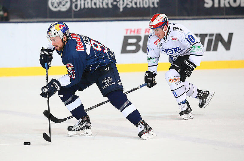Ist beim EHC Red Bull München zum Nationalspieler gereift: Maximilian Kastner (l.).