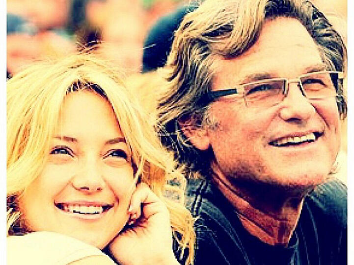 Kate Hudson postete dieses bild von sich und ihrem "Pa", Kurt Russell