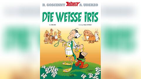 Das offizielle Cover des 40. "Asterix"-Abenteuers "Die Weiße Iris", das am 26. Oktober erscheint.