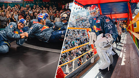 Ungew&ouml;hnlicher Anblick: Die EHC-Cracks waren in voller Eishockey-Montur auf der Wiesn.