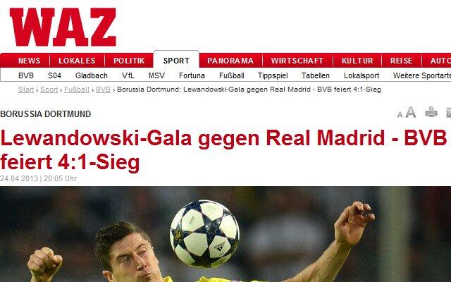 "Lewandowski-Gala": Auch "waz.de" titelt euphorisch.