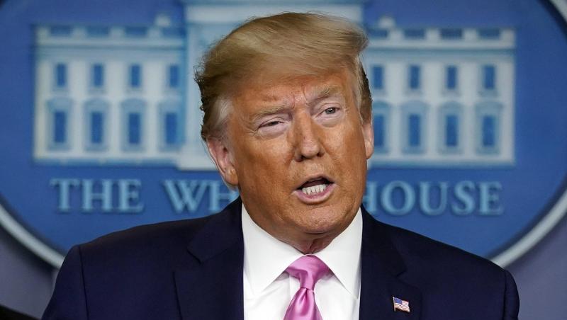 Donald Trump spricht über das Coronavirus während einer Pressekonferenz im Weißen Haus. Donald Trump spricht über das Coronavirus während einer Pressekonferenz im Weißen Haus.