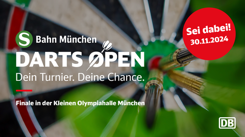 Werden Sie Teil der "S-Bahn Darts Open" und seien Sie am 30.November live dabei.