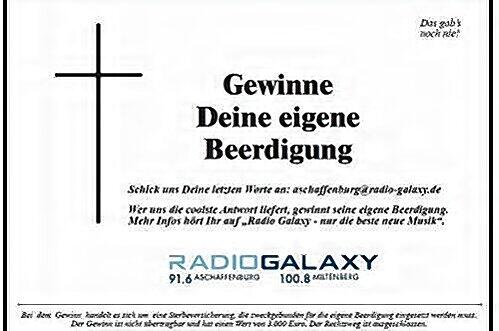 So sieht die geschmacklose Anzeige von Radio Galaxy aus.