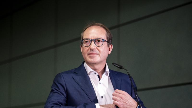 Alexander Dobrindt, CSU-Landesgruppenchef im Bundestag, vor der Presse.