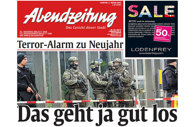 "Das geht ja gut los": Die Schlagzeile der AZ vom 02. Januar 2016.