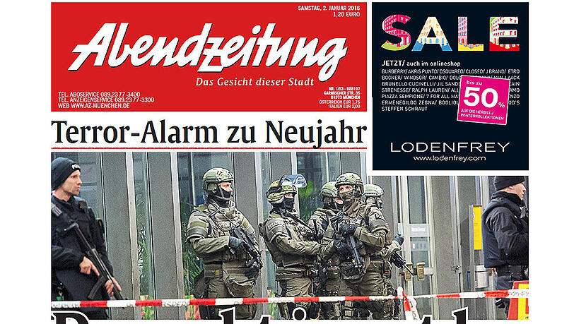 "Das geht ja gut los": Die Schlagzeile der AZ vom 02. Januar 2016. "Das geht ja gut los": Die Schlagzeile der AZ vom 02. Januar 2016.