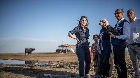 Außenministerin Annalena Baerbock besucht das Marshes Restoration Center Chibayish im Süden des Irak.