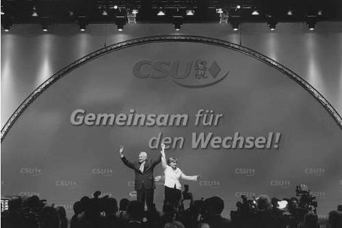 Gemeinsam oder doch gegeneinander? Angela Merkel und Edmund Stoiber.