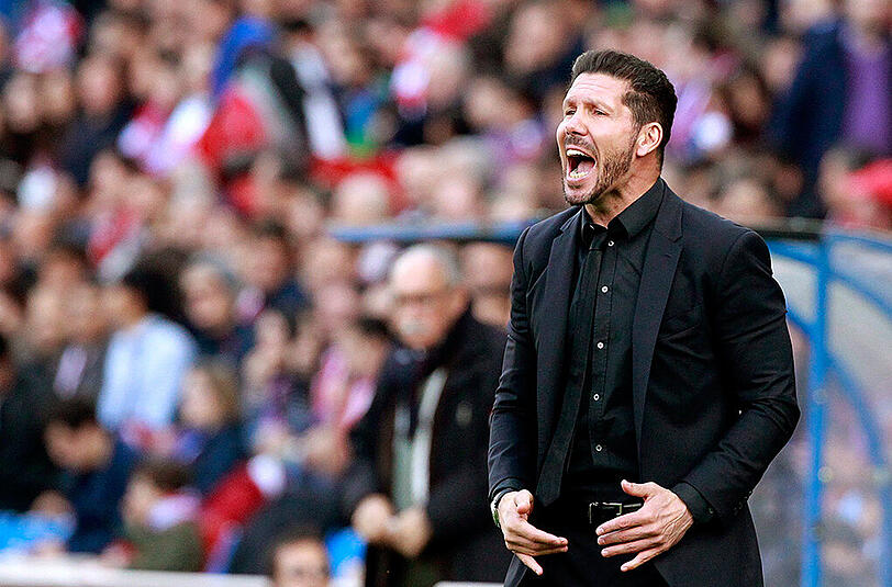 Atlético-Trainer Simeone verbrachte nach dem Vorfall den Rest des Spiels auf der Tribüne.