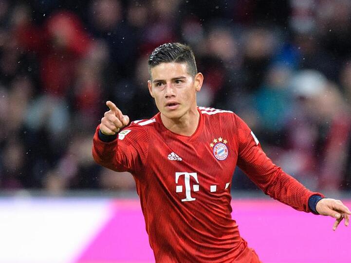 Bayerns James Rodriguez vom FC Bayern München schnürte gegen Mainz einen Dreierpack.
