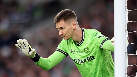 Matej Kovar stand wie in allen Pokalspielen dieser Saison auch gegen Atalanta im Leverkusener Tor.