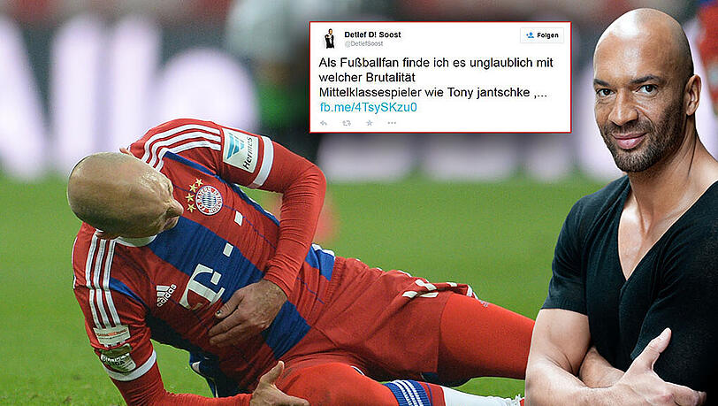 Nach seinem Facebook-Post zum Foul an Arien Robben erntete Detlef D! Soost einen regelrechten Shitstorm. Nach seinem Facebook-Post zum Foul an Arien Robben erntete Detlef D! Soost einen regelrechten Shitstorm.