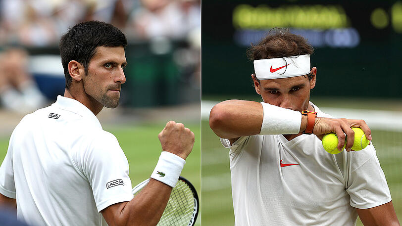 Novak Djokovic (links) und Rafael Nadal schenkten sich am Samstag nichts.