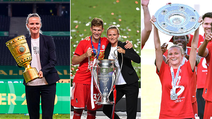 Auch sie hat einen entscheidenen Anteil vom gewonnenen Triple: Bayerns Teammanagerin Kathleen Krüger.