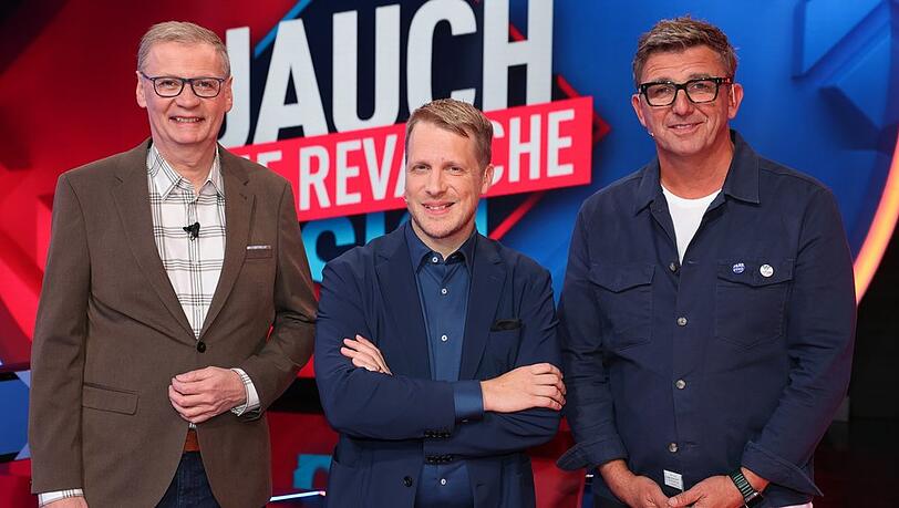 Günther Jauch, Oliver Pocher und Hans Sigl (v.l.n.r.) bei "Jauch gegen Sigl".
