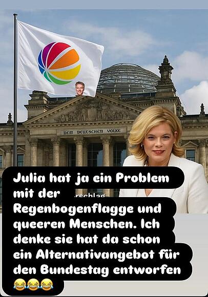 Mit diesem Posting macht sich Martin Rütter über die Beziehung von Julia Klöckner zu Jörg Pilawa lustig.