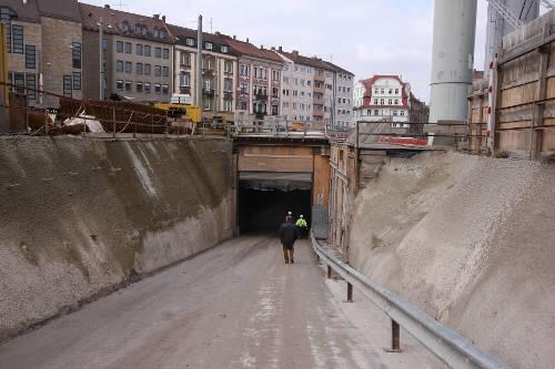 Die U-Bahn-Baustelle am Friedrich-Ebert-Platz.
