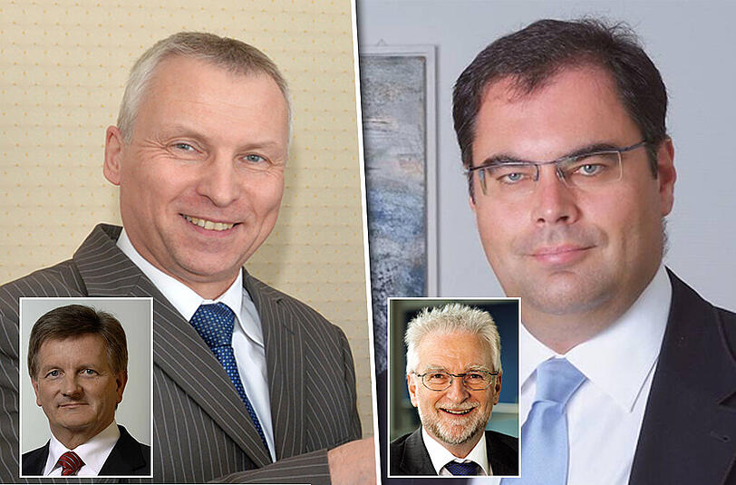 Der Technische SWM-Geschäftsführer Stephan Schwarz (kleines Bild unten links) übergibt im Januar 2017 an Helge-Uve Braun (53). Noch-MVG-Chef Herbert König (kleines Bild unten rechts) geht im Oktober in Ruhestand dann übernimmt Nachfolger Ingo Wortmann (46) aus Ulm.