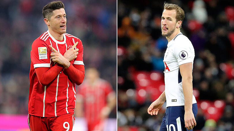 Torjäger unter sich: Robert Lewandowski vom FC Bayern (links) und Harry Kane von Tottenham Hotspur.