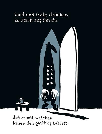 „Nosferatu“ ist oft im Spiel, auch in Nicolas Mahlers Illustration von Elfriede Jelineks „Der Fremde“. „Nosferatu“ ist oft im Spiel, auch in Nicolas Mahlers Illustration von Elfriede Jelineks „Der Fremde“.