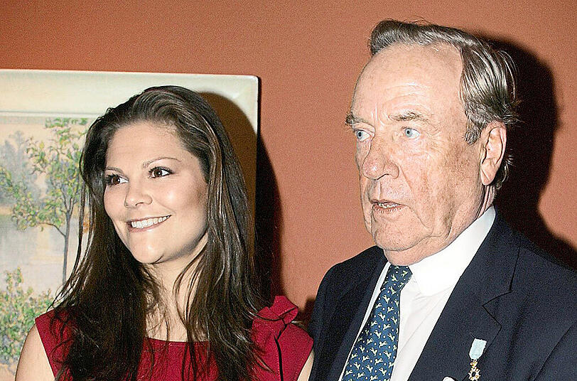 Johann Georg Prinz von Hohenzollern (&dagger; 83) mit Kronprinzessin Victoria von Schweden 2005.
