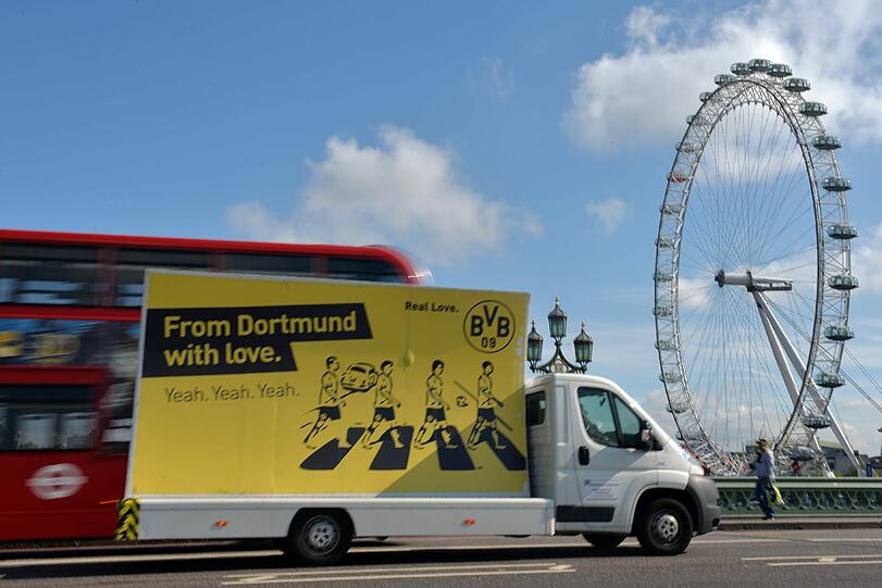 Warten auf den neuen "Klassiker". Bayern gegen Dortmund. Ein Spiel das ganz London elektrisiert. Die Bilder vor dem großen Finale.