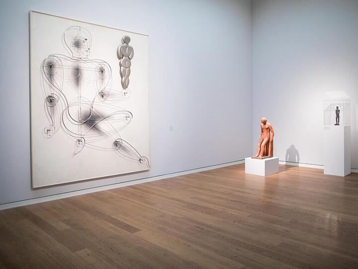 "Homo, mit Rückenfigur auf der Hand" (1930/31) von Oskar Schlemmer.