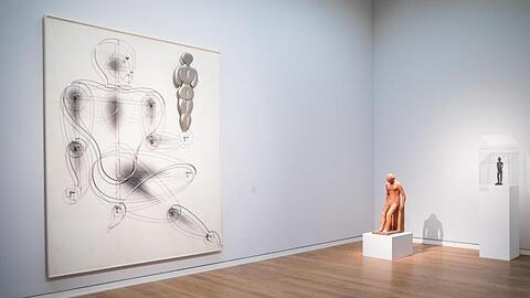 "Homo, mit Rückenfigur auf der Hand" (1930/31) von Oskar Schlemmer.