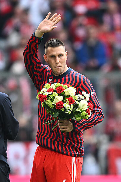 Niklas Süle bei seinem Abschied in der Allianz Arena. Niklas Süle bei seinem Abschied in der Allianz Arena.