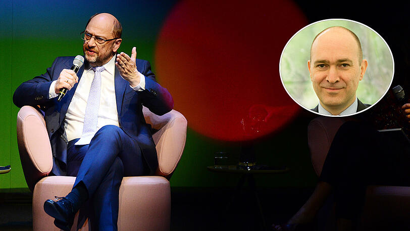 Kämpft um jede Stimme: der SPD-Vorsitzende und Kanzlerkandidat Martin Schulz bei der Gesprächsreihe &bdquo;Brigitte Live&ldquo; der Frauenzeitschrift im Berliner Maxim-Gorki-Theater.